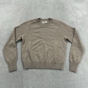 Everlane Sweater Women's Medium Cashmere Wool Blend Knit Crewneck Ribbed Beige